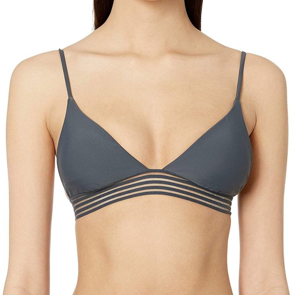 NWT Rip Curl Women's Illusion Triangle Bikini Top Swimwear Gray Size M